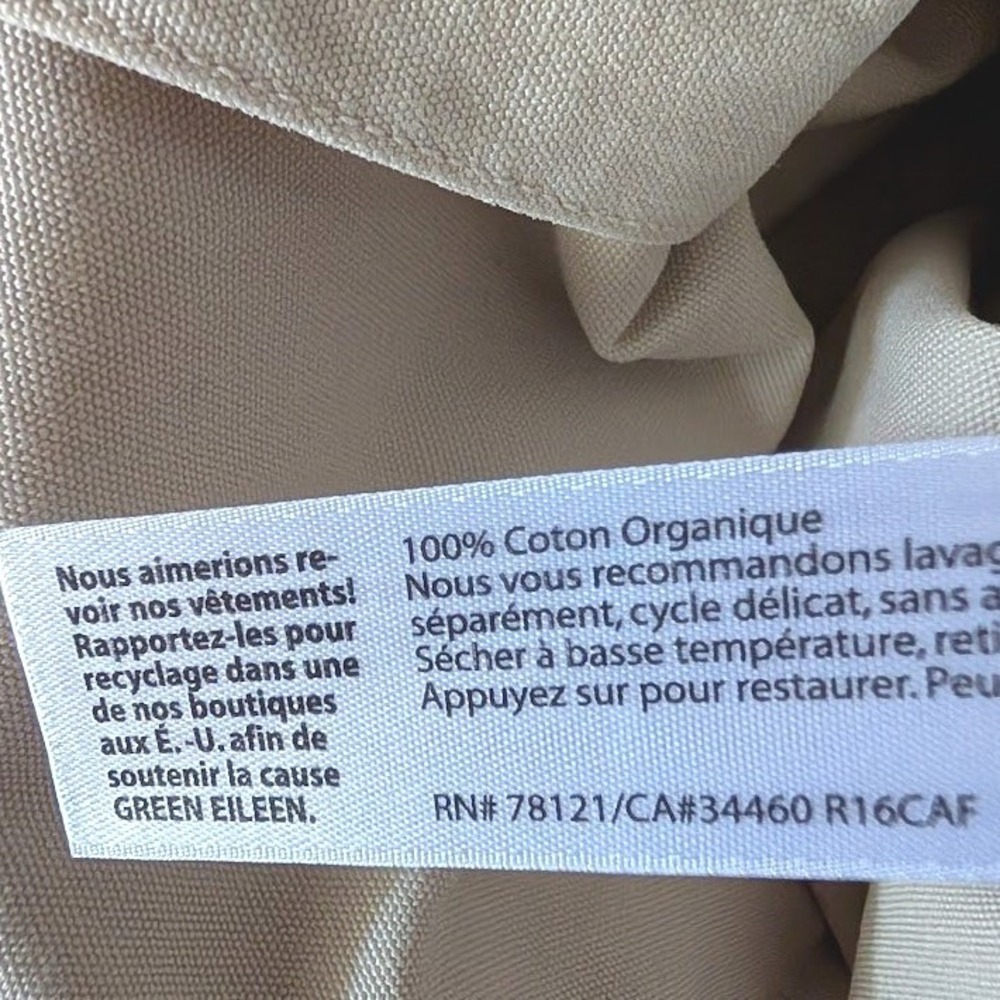 Eileen Fisher Womens Beige 100% Organic Cotton Button Front Car Coat Jacket M - Picture 6 of 7